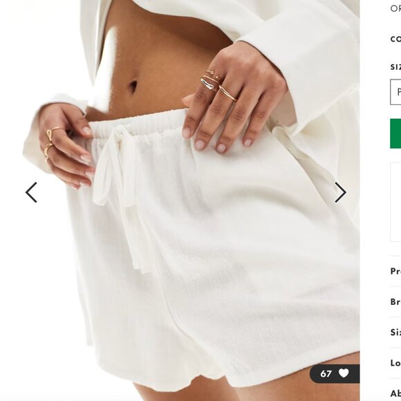 4th & Reckless White  Linen Mix Shorts with Drawstring - Size S - Picture 3 of 6